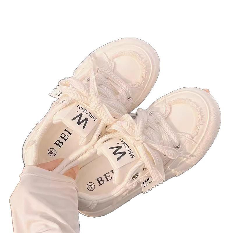 Thick-soled White Shoes Women's Versatile Niche Board Shoes Women's Casual Canvas Shoes