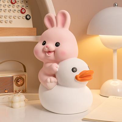 Duck Rabbit Piggy Bank Children's Cute Creative Decoration Glue Anti-falling Piggy Bank Can Be Stored and Withdrawn Desktop Decorations