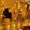 Warm White Christmas LED String Lamp 10 LED Lights Mini Wood House Lamp String  Garden Party