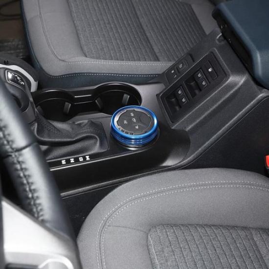 For -2024 Ford Bronco Blue Alloy Interior 4WD Switch Knob Cover Trim Ring 1P