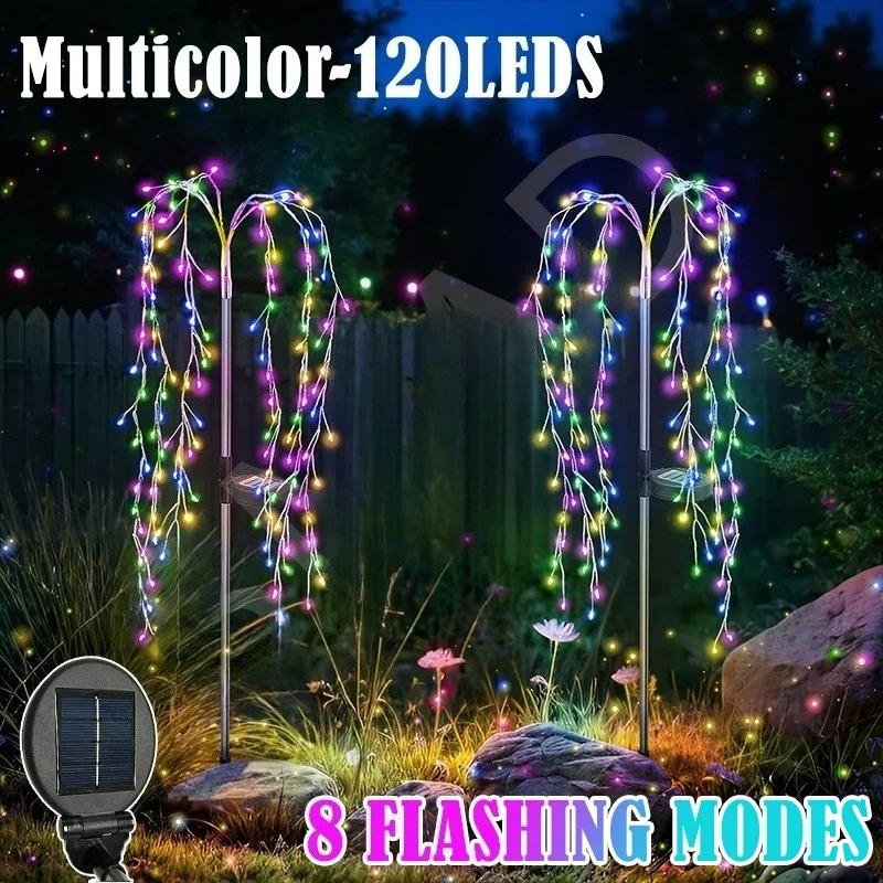 

Работающие на солнечной энергии 120/200 светодиодные гирлянды «Фейерверк» для улицы, водонепроницаемые гирлянды, украшения для двора, сада, рождественские украшения, декор для вечеринки в Рамадан 120LED Colorful