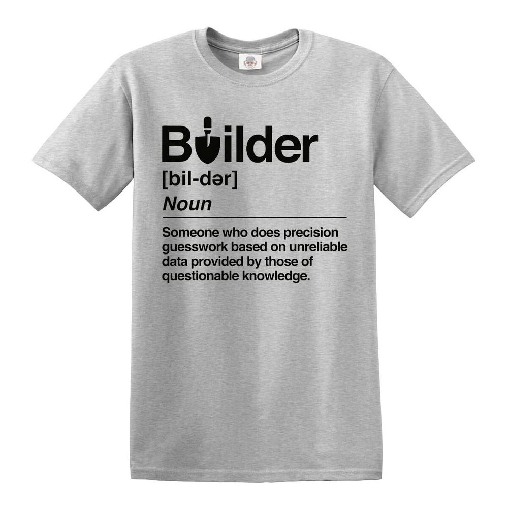 Builder Defined Labourer Profession Tshirt Funny Gift Novelty Top Tee