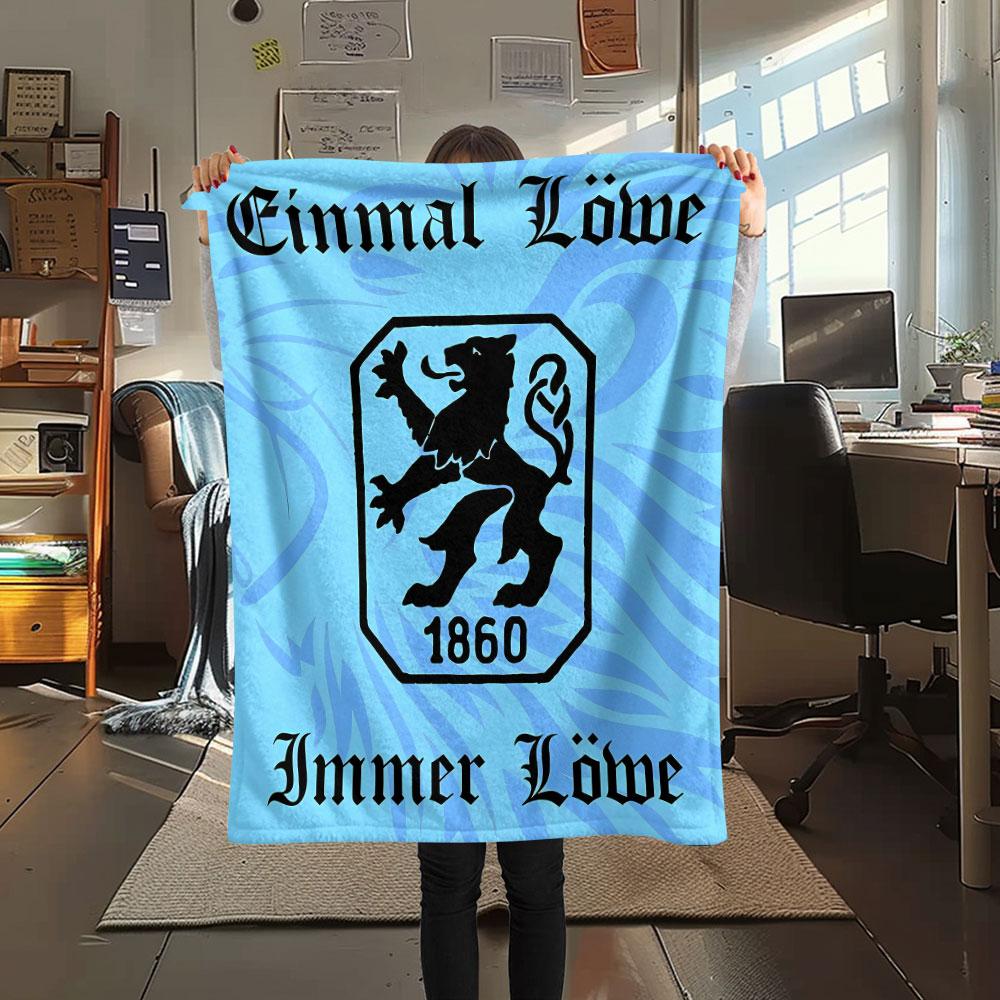 1PC TSV 1860 Munich Patterned Flannel Blanket Suitable For All Seasons for Home Decor Warmth and Comfort Gifts Holiday Present