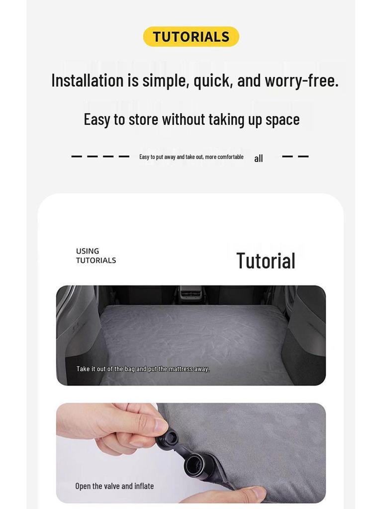 Tank 400 Inflatable Trunk Mattress: Rear Seat Sleeping Pad for Self-Driving Tours