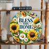 2D Flat Hanging Decorative Signs,interior Wall or Door Decoration,garden Decoration,the Pattern Is Sunflower,a Housewarming Gift for Friends