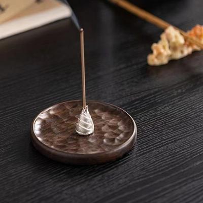 Wooden Boat Incense Holder Retro Bamboo Raft Design Carved Incense Holder Decorative Handmade Burner Ash Catcher Tea Ceremony