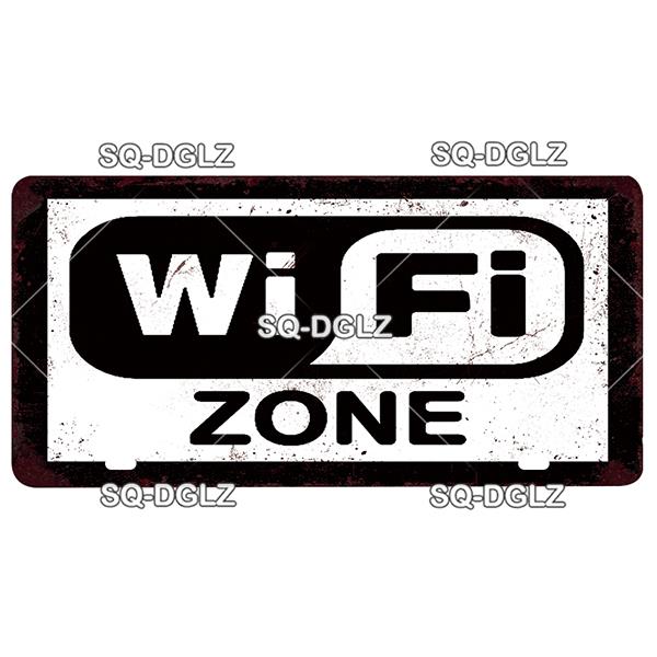 [SQ-DGLZ] Warning WiFi Camera License Plate Tin Sign Store Bar Wall Decoration Metal Sign Home Decor Painting Plaques Art Poster