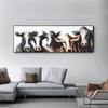 Original Abstract Art Painting Five Cows Posters And Prints Wall Art Canvas Pictures for Living Room Home Decoration
