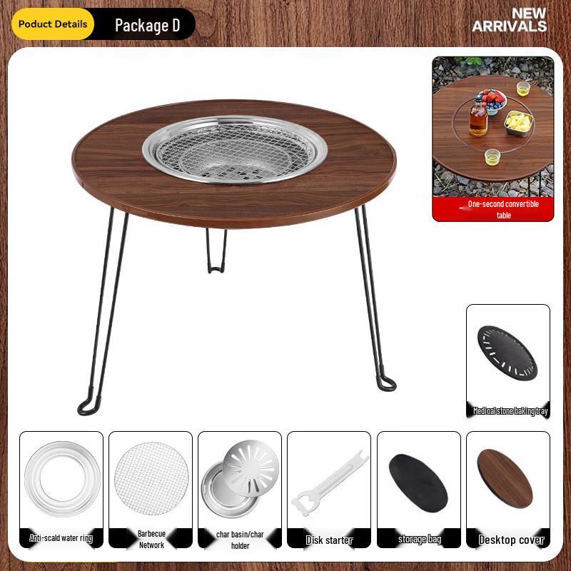 Abay Foldable Portable Charcoal BBQ Grill Set