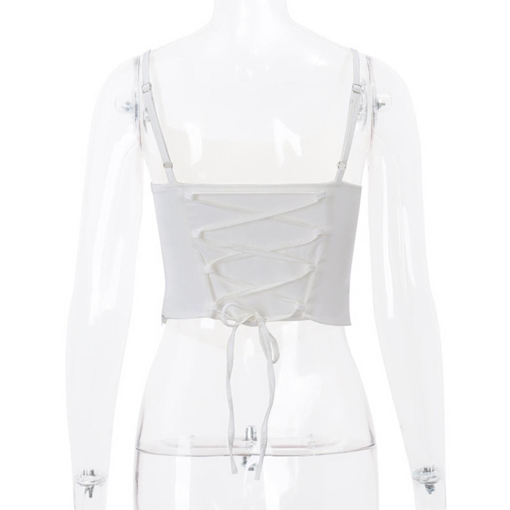 Modische, einfarbige, sexy, rückenfreie Weste mit gestreiften Schultergurten und schmaler Passform für Damen