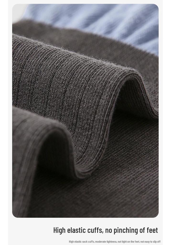 Renaissance Women's Blue-Gray Color Block Mid-Calf Socks - Autumn Winter, Bone-Free, Simple Style