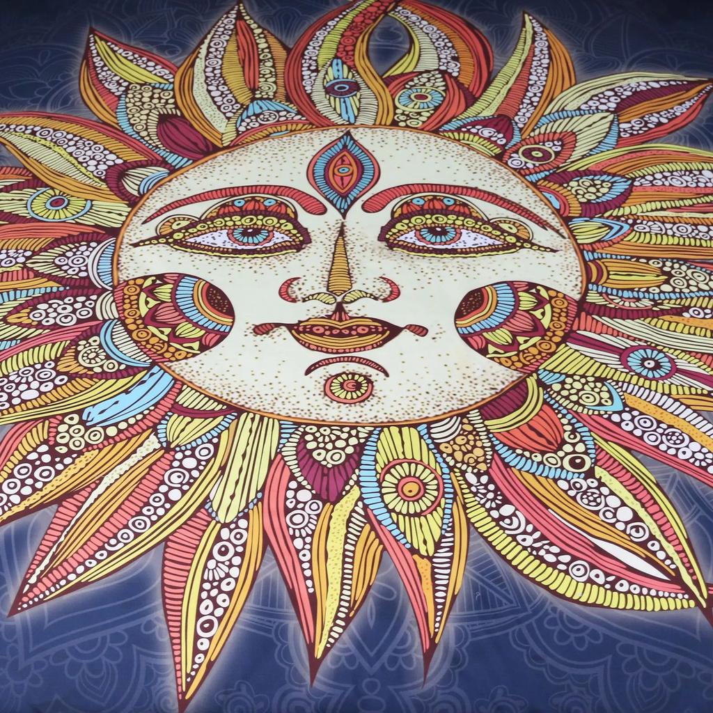 Boho Cosmic Soft Duvet Cover Set Quen Sized Dimensions Bohemian Beding Premium Golden Sun Warm Comforter Cover featuring Pilow Shams Celestial Ultra