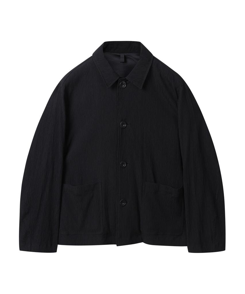 Customellow Black Pleats Work Jacket Cwjam25433Bkx