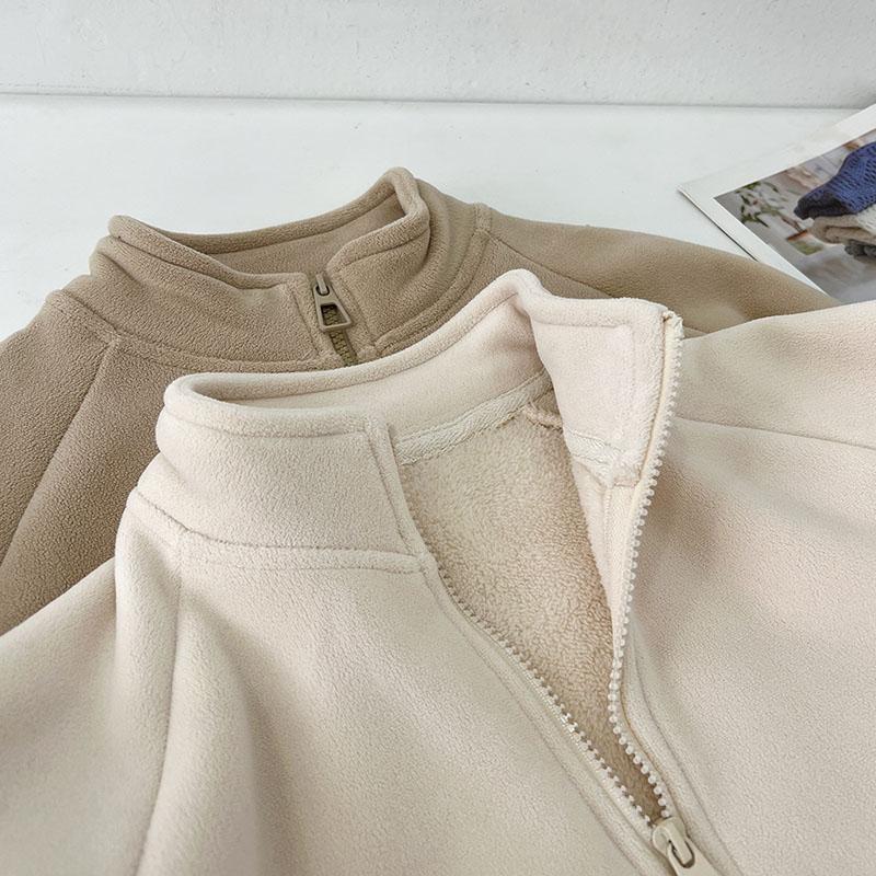 Coat for Women Cotton Plush Autumn Winter Thickened Fleece Sweatshirt Oversize Casual Zipper Coat jacket