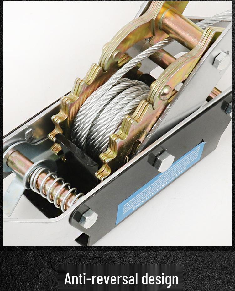 Manual Ratchet Steel Wire Rope Tensioner with Double Hooks for Trucks