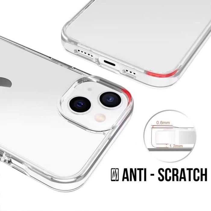 Coque Silicone - pour iPhone 14 - Transparent - Souple - 2 Verres Trempés Inclus - Protection Fiable