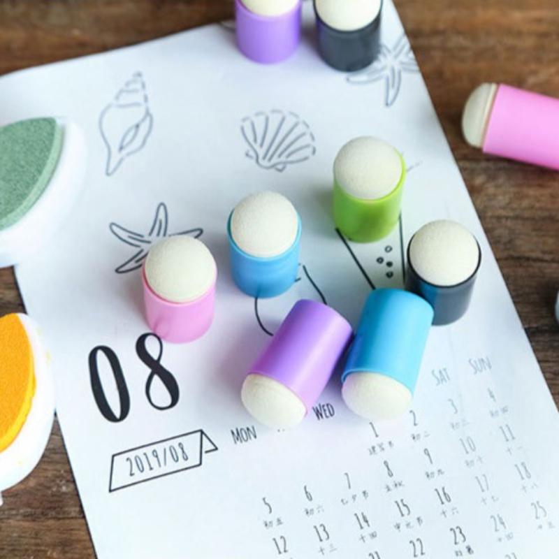 DIY Craft Finger Ink Blending Tool Set PVC Sponge Stamp Pad Applicator Kit for Scrapbook Journaling