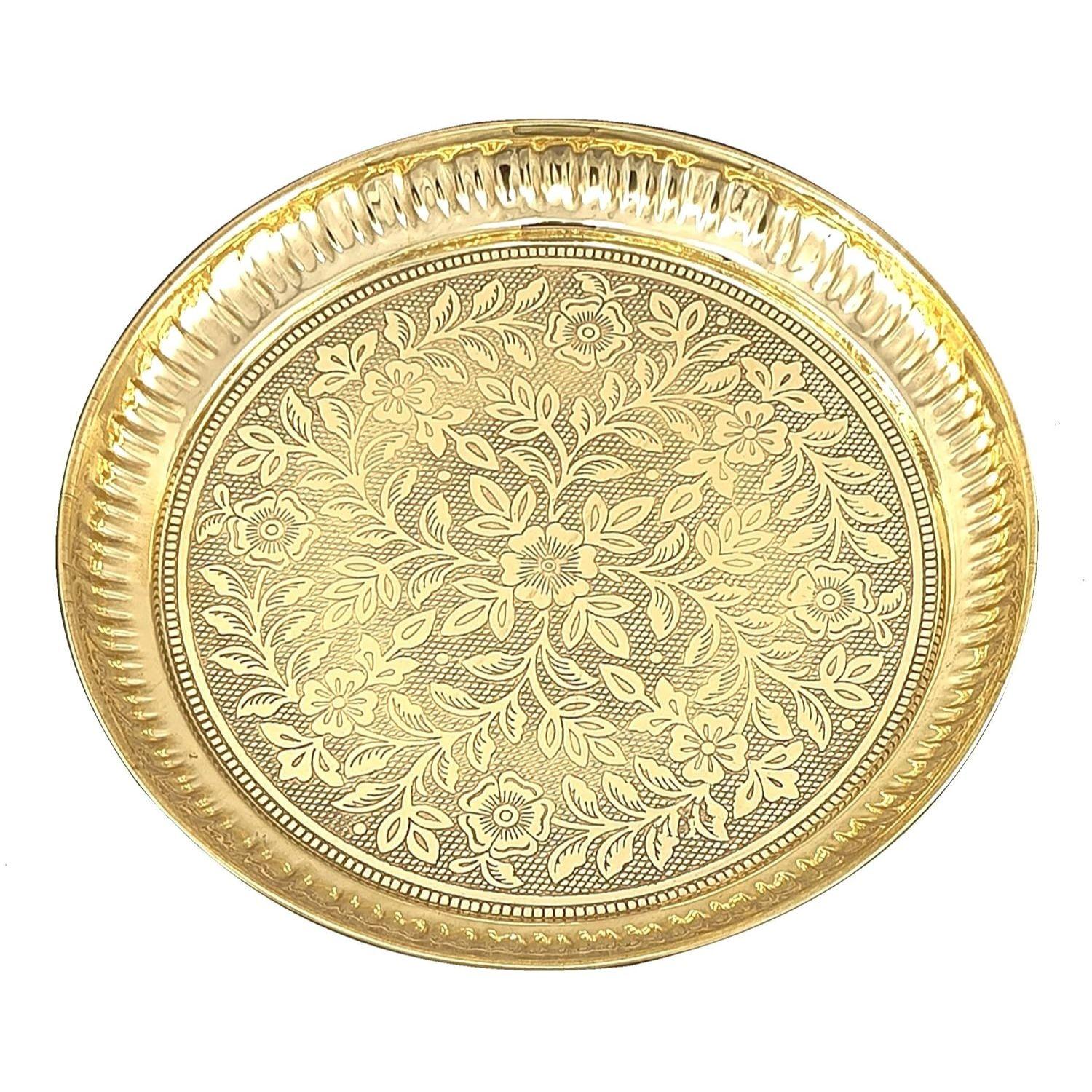 BENGALEN Brass Pooja Plate Puja Thali Very Small
