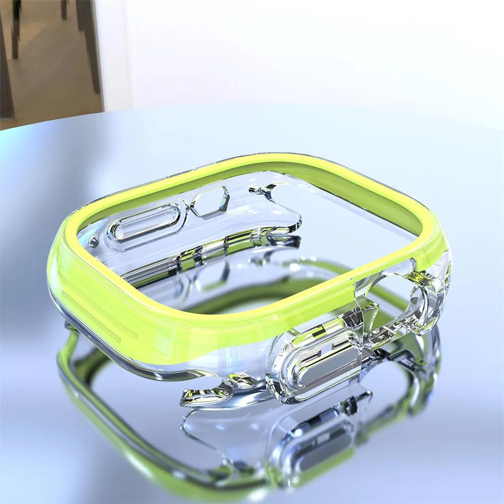 Custodia in TPU per Apple Watch Ultra 2 49mm 44mm 45mm 41mm cover Paraurti Guscio Protettivo Trasparente per Iwatch Serie 9 8 7 6 5 Accessori