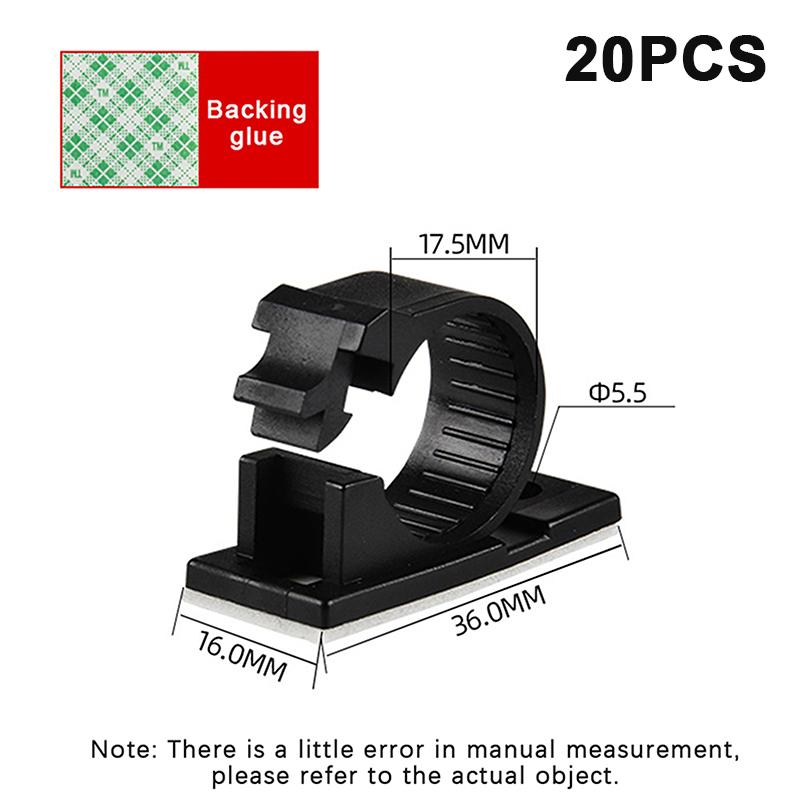 20 Peças Clipes Organizadores de Cabos Autoadesivos Suporte de Fios para Gerenciamento Enrolador de USB Grampo de Fio para Mesa Ajustável Ly-4/6/8/10/11/12