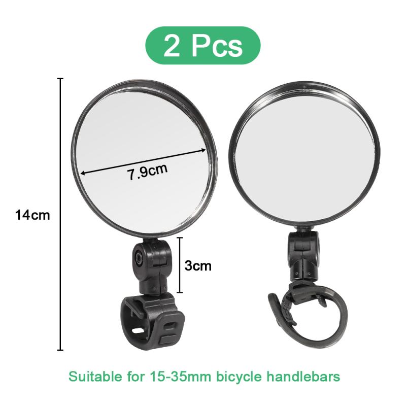 Universal Bicycle Rearview Mirror Adjustable Rotate Wide-Angle Cycling Handlebar Rear View Mirrors for MTB Road Bike Accessories