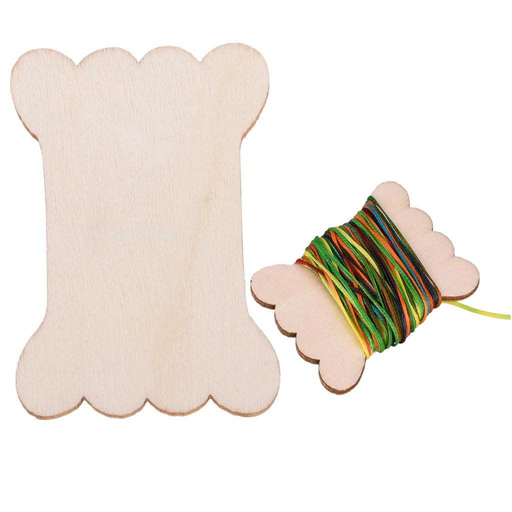 10Pcs Embroidery Thread Winders Wood Thread Holder Embroidery Thread Bobbin for Sewing Embroidery Thread Storage Winder