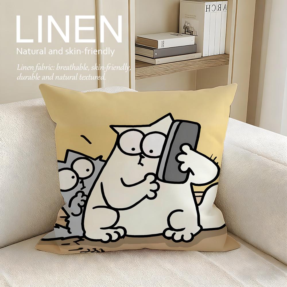 Cute Simons Cat Cushion Cover Pillowcase Set Pcs X X Breathable Washable Sofa Cushion Cover
