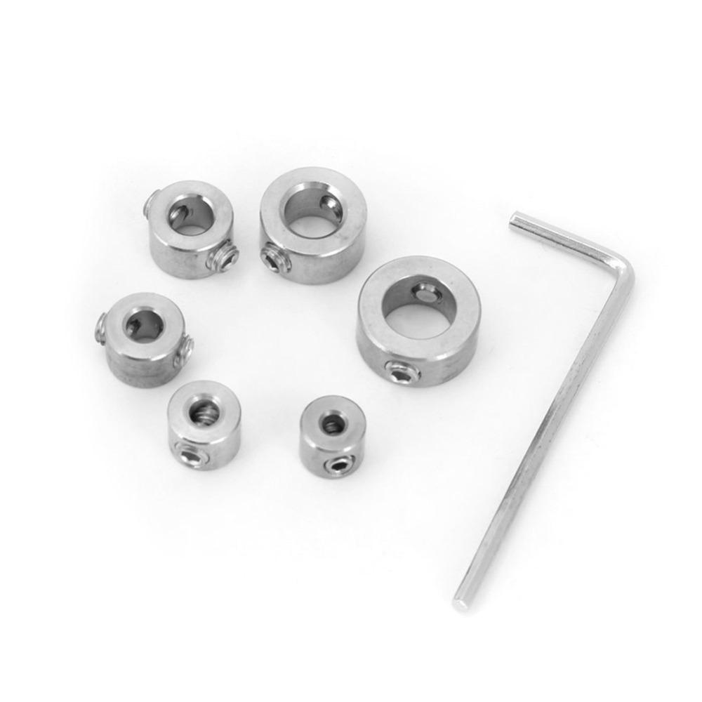 6 PCS 304 Stainless Steel Depth Stop 3/4/5/6/8/10mm Sizes Drilling Limit Ring For Drill Bits