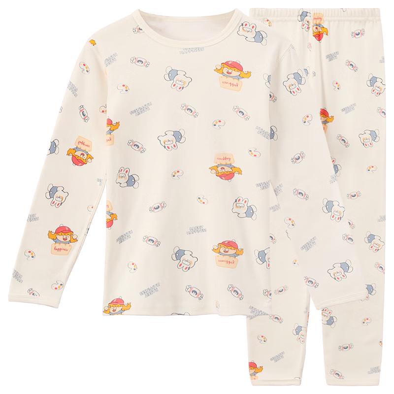 Hongdou Kids' 100% Cotton Thin Thermal Underwear Set