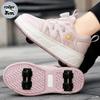 Kinder Eisschnelllaufschuhe mit Rollen Unisex Rennschuhe 4-Rollen Rollschuhe Schuhe Sneaker mit Rollen für Jungen Mädchen