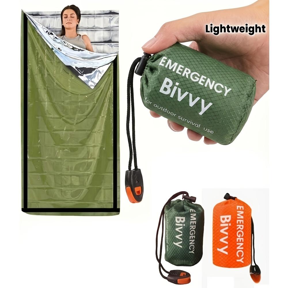 3Pcs Emergency Sleeping Set Drawstring Whistle Insulated Survival Blanket Light Compact Outdoor Camping Hiking Car Gear Supply