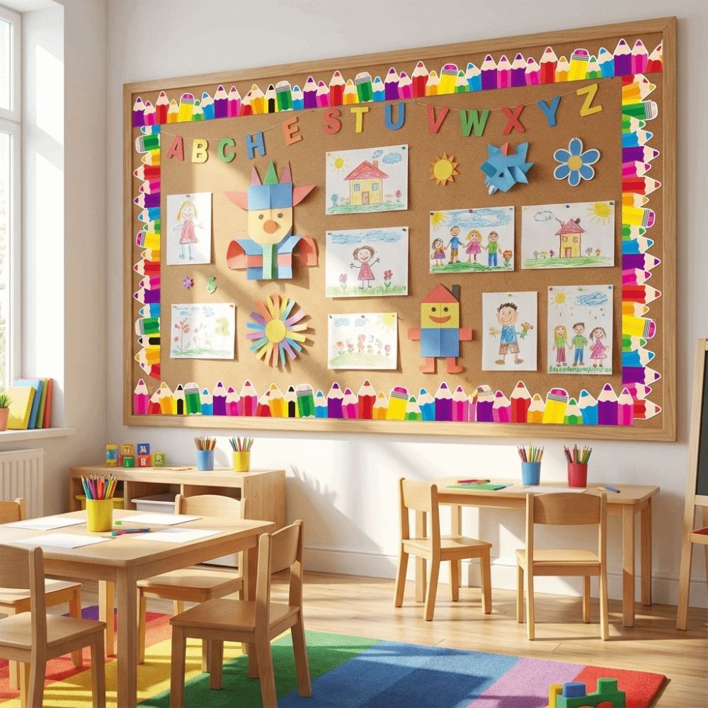 Colorful Border Sticker Roll Copperplate Paper Classroom Decorations  Classroom