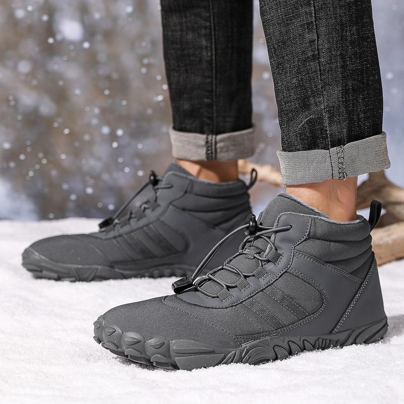Men's and Women's Thickened Warm Hiking Mountaineering Thick Soles Comfortable Waterproof Non-slip Snow Boots Five Fingers Cotton Shoes