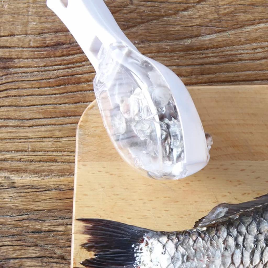 Fish Scraper Clean Scales Fish Skin Brush Kitchen Tool Easy Clean Multifunctional Cooking Device (Blue)