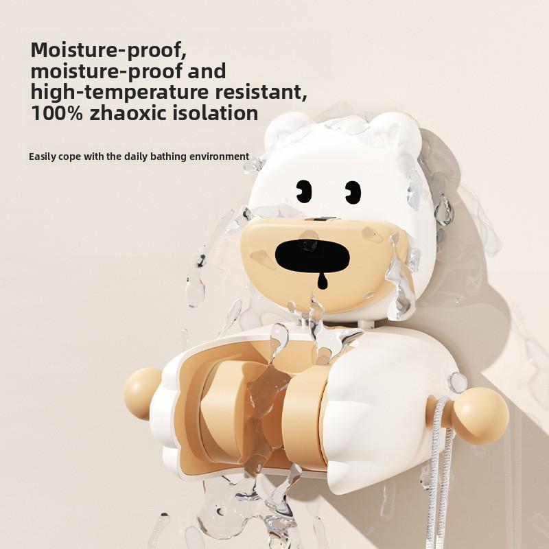 Cute Cartoon Suction Cup Shower Head Bracket Fixed Artifact Home Bathroom Punch-free Children's Shower Head Bracket Removable and Adjustable