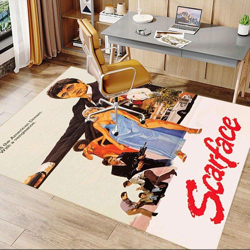 1 Stück Scarface Büroteppich Stuhlunterlage Weich, Bequem, Ganzjahres, Perfekt für Zuhause, Schlafzimmer oder Bürodekoration, Perfektes Geschenk für