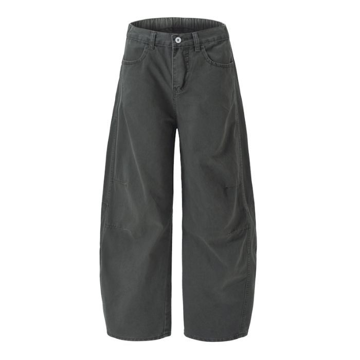 Minger | American Retro Wrinkled Wide-leg Scimitar Pants Men's Niche Design Loose Multi-pocket Tooling Casual Pants