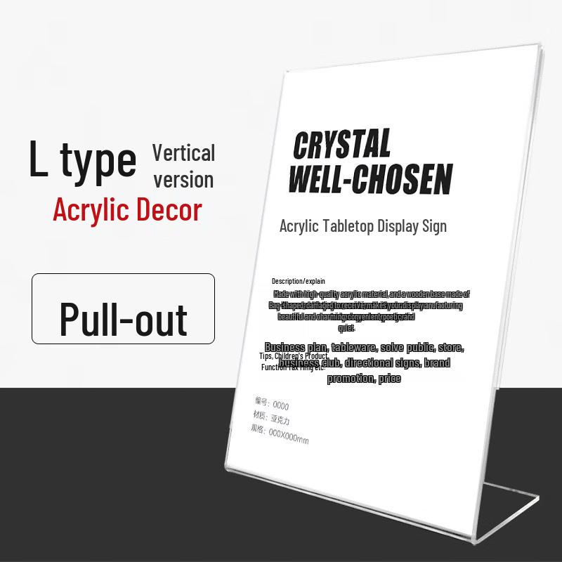 L-shaped Vertical A4 Acrylic Display Stand