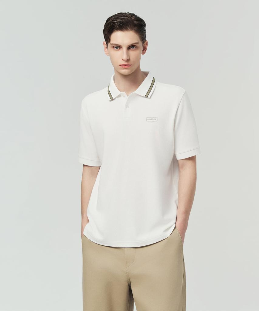 DUVETICA Norcia (Light Ivory) (Men'S Short-Sleeve Polo Shirt)