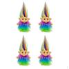 Set of 4 Pieces Chromatic Plush Mini Action Figures Toy for / Dollhouse Decor