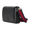 Gucci Letter Logo Magnetic Flap Closure Canvas And Leather Shoulder Crossbody Bag Men Bags Black 771167-K5RLN-1095