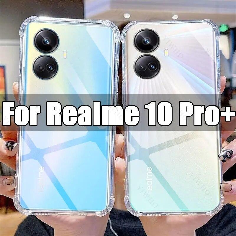 

Прозрачный чехол для телефона Realme 10 Pro Plus RMX3687, прозрачный чехол из ТПУ Realme 10Pro + 6,7 дюйма SM-A136F, противоударные чехлы с защитой от царапин For 10 Pro Plus чистый
