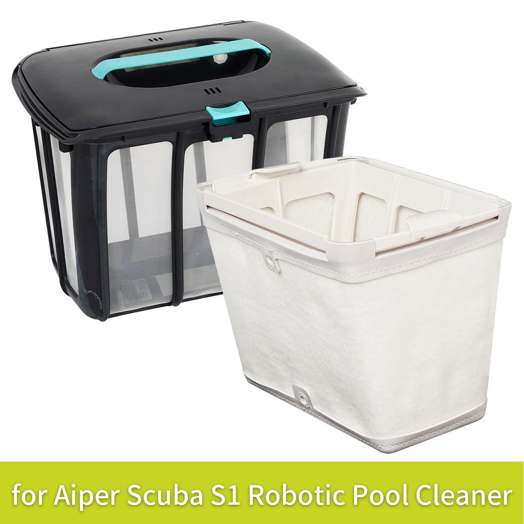 Cestello Filtro di Ricambio per Aspiratore Robotico per Piscina Aiper Scuba S1, con Filtro a Rete Grossolana o Fine