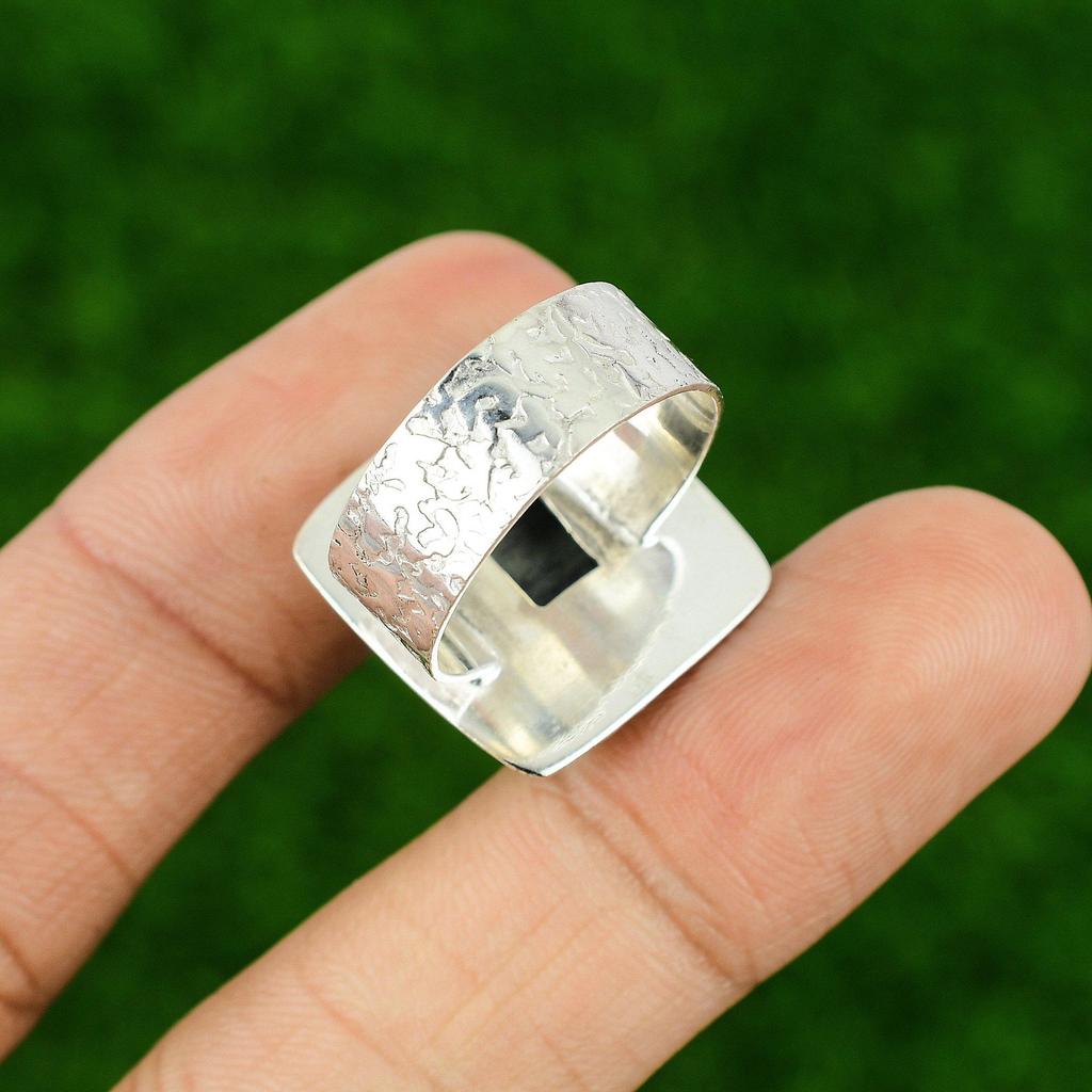 Silver Leaf Jasper Stone Stackable Boho Ring Jewelry Size 10 925 Sterling Silver