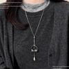 Silver Earphone Pendant Necklace: Versatile, Fashionable Sweater Chain for Autumn/Winter - High-End Niche Design