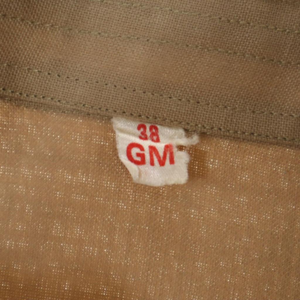 FRENCH ARMY 70s J.VEYRIER&C Vintage Long sleeve Military shirt 38GM beige Men's Used