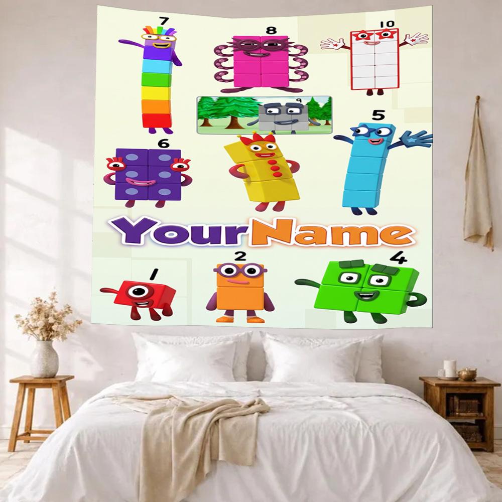Numberblocks Benutzerdefinierter Name Wanddekoration Wandteppich Kunst Für Haustiergedenken Geburtstag Hochzeitsparty Kulisse Familiengeschenk