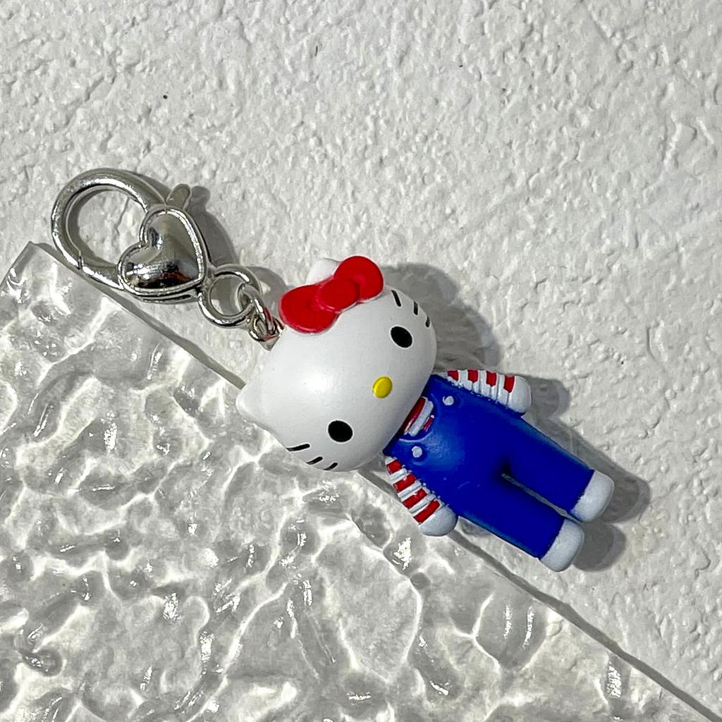 Hello Kitty Keychain Cartoon Doll Mobile Phone Rope Backpack Stuffed Pendant Lovely Decor Anime Figure Makeup Bag Pendants