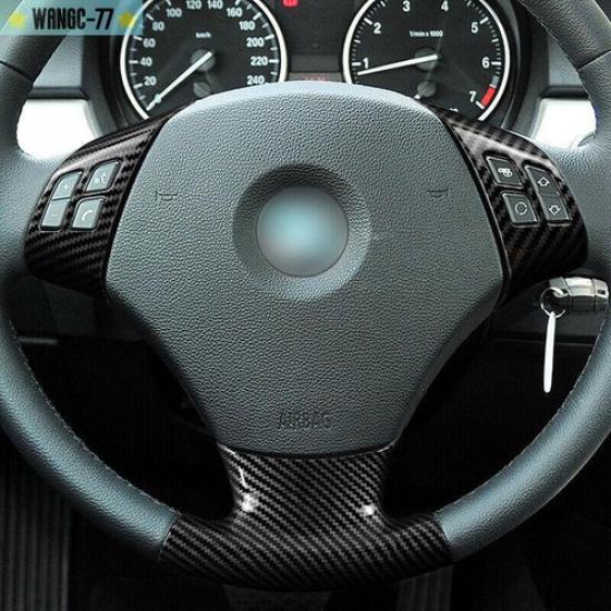 For BMW 3 Series E90 ABS Carbon Fiber Steering Wheel Buttons Frame Decor