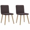 VidaXL Dining Chairs Set of 2 Dark Brown Fabric, Chair, Living Room Chair, Accent Chair, Kitchen Chair, Seat of 4101148